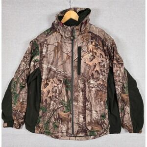Kings River Mens XL Realtree Camo Hooded Hunting Jacket  Full Zip Brown
